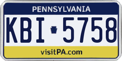 PA license plate KBI5758