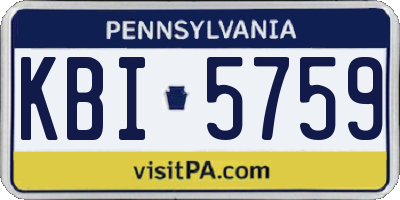PA license plate KBI5759