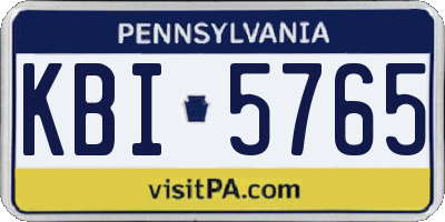 PA license plate KBI5765