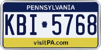 PA license plate KBI5768