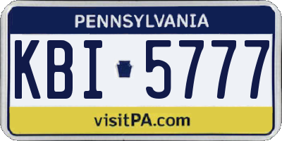 PA license plate KBI5777