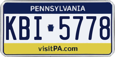 PA license plate KBI5778