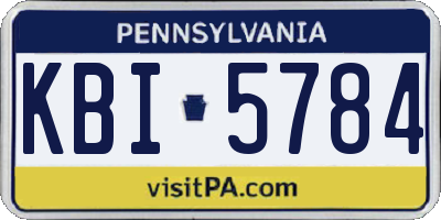 PA license plate KBI5784