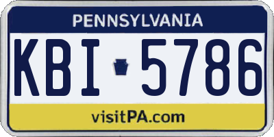 PA license plate KBI5786
