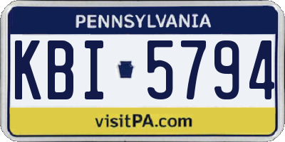 PA license plate KBI5794