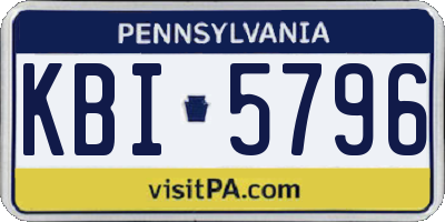 PA license plate KBI5796