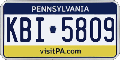 PA license plate KBI5809