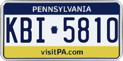 PA license plate KBI5810