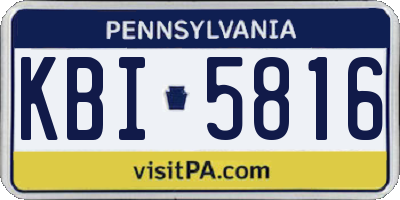 PA license plate KBI5816