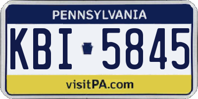 PA license plate KBI5845