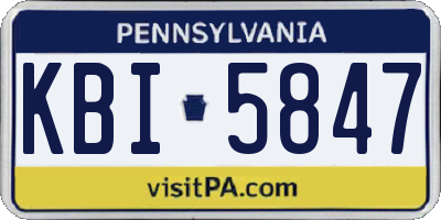 PA license plate KBI5847