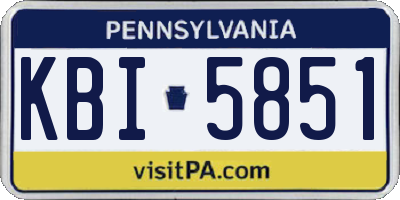 PA license plate KBI5851