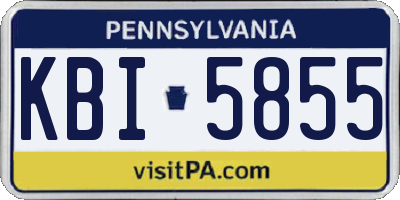 PA license plate KBI5855