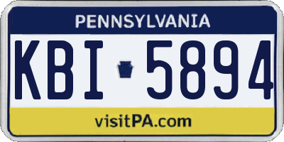 PA license plate KBI5894