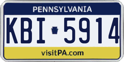 PA license plate KBI5914