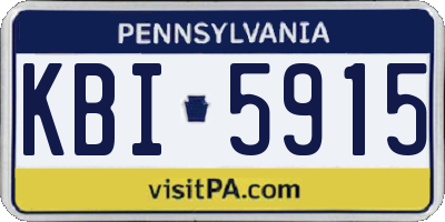 PA license plate KBI5915