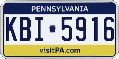 PA license plate KBI5916