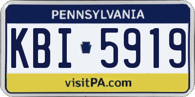PA license plate KBI5919