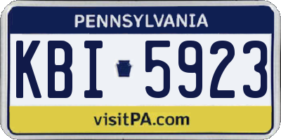 PA license plate KBI5923