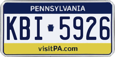 PA license plate KBI5926