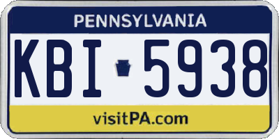 PA license plate KBI5938