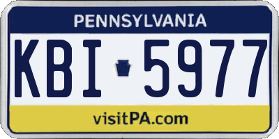 PA license plate KBI5977