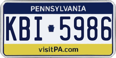 PA license plate KBI5986