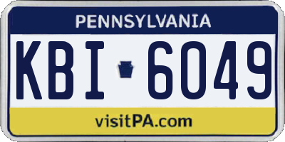 PA license plate KBI6049