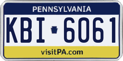 PA license plate KBI6061