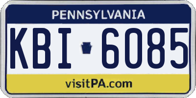 PA license plate KBI6085