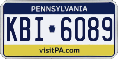 PA license plate KBI6089