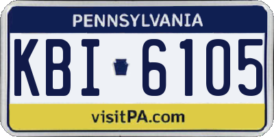 PA license plate KBI6105