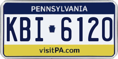 PA license plate KBI6120