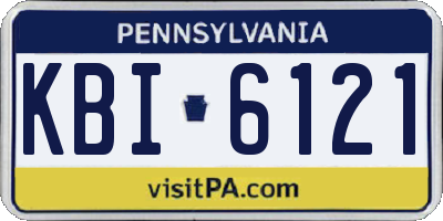 PA license plate KBI6121