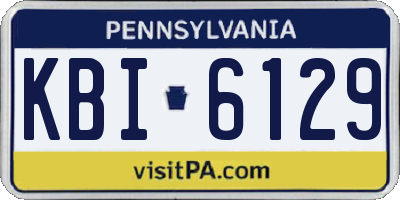 PA license plate KBI6129