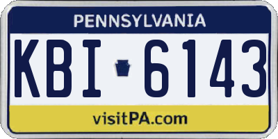 PA license plate KBI6143
