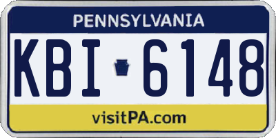PA license plate KBI6148