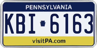PA license plate KBI6163
