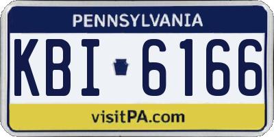 PA license plate KBI6166