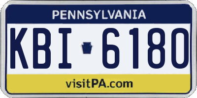 PA license plate KBI6180