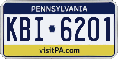 PA license plate KBI6201
