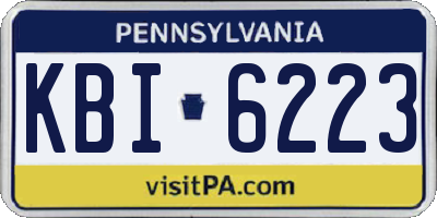 PA license plate KBI6223