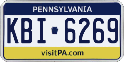 PA license plate KBI6269