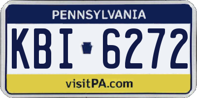 PA license plate KBI6272