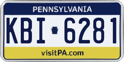 PA license plate KBI6281