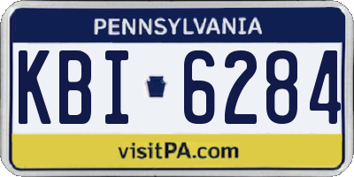 PA license plate KBI6284