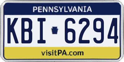 PA license plate KBI6294
