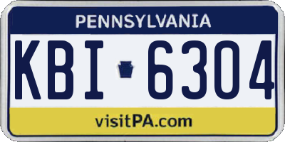 PA license plate KBI6304