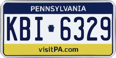 PA license plate KBI6329