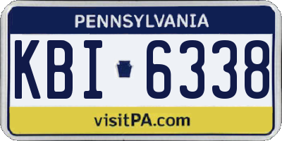 PA license plate KBI6338